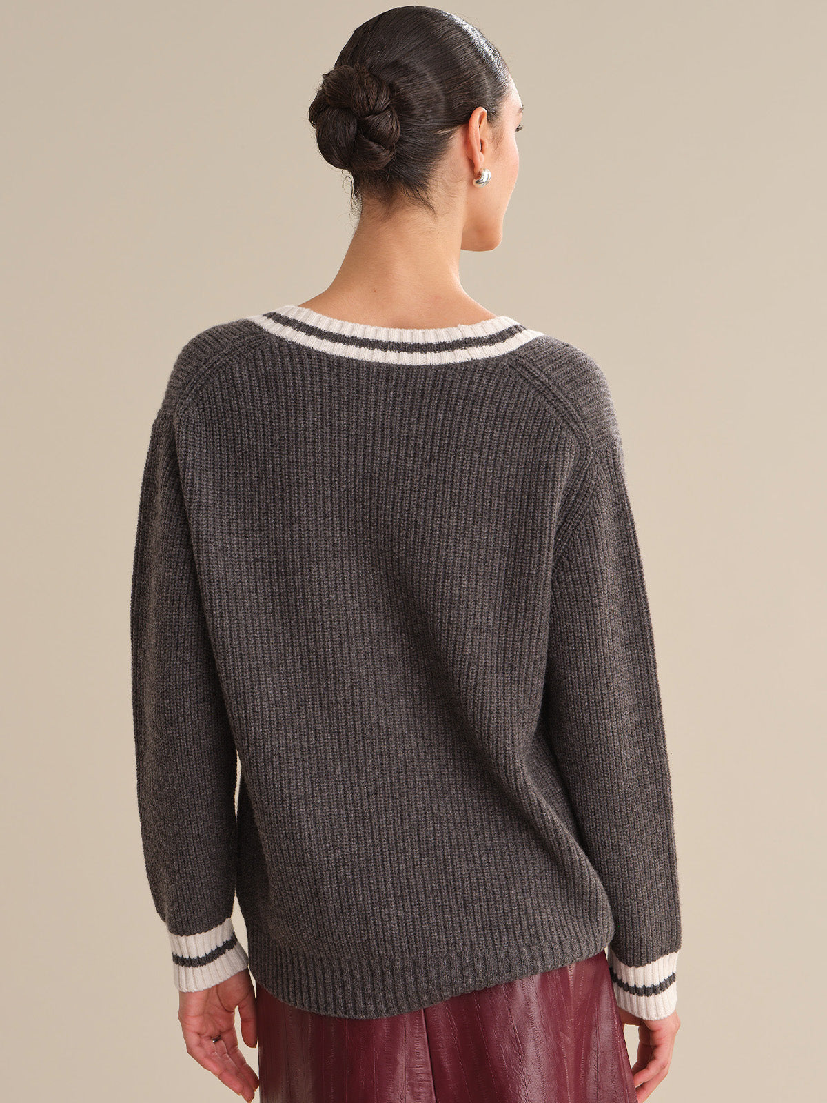Reece: Cashmere Blend Rib Cardigan