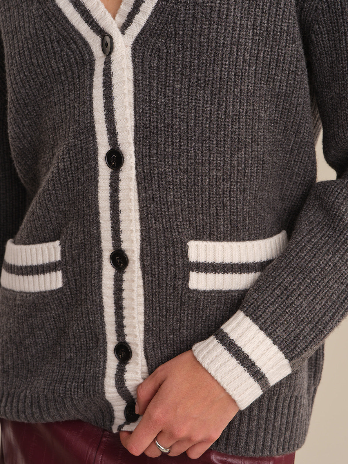 Reece: Cashmere Blend Rib Cardigan