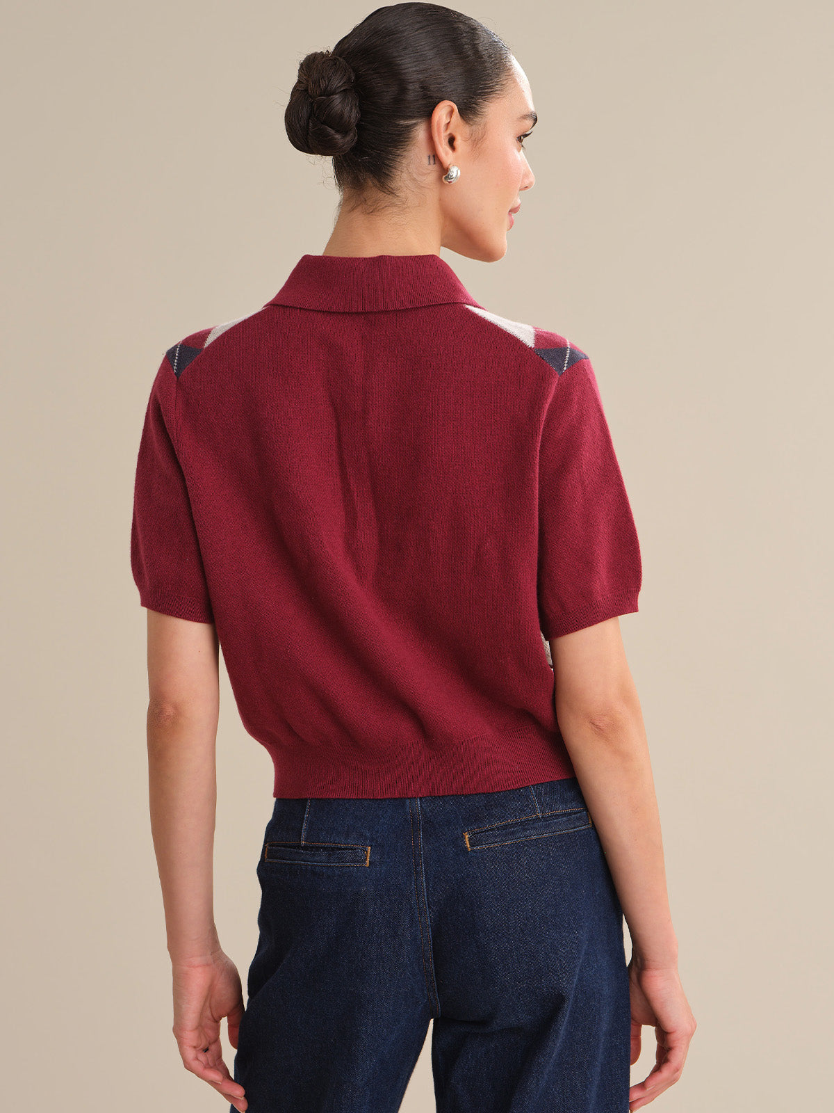 Carmine: Cashmere Blend Argyle Polo Shirt