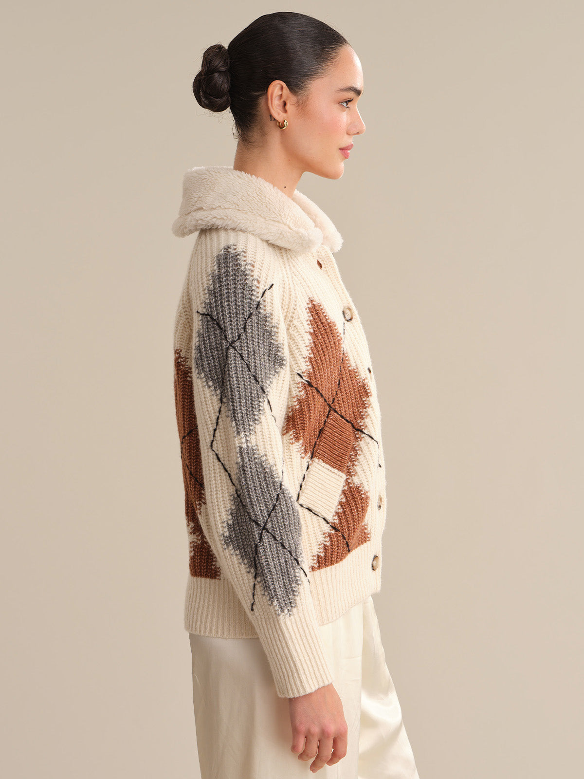 525 America Talia: Argyle Knit Cardigan