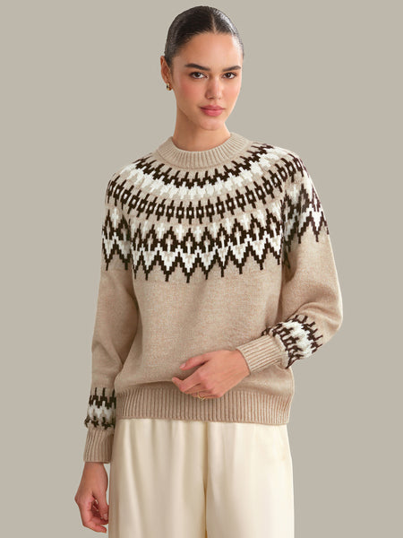 525 America Anastasia: 100% Cashmere Fair Isle Sweater