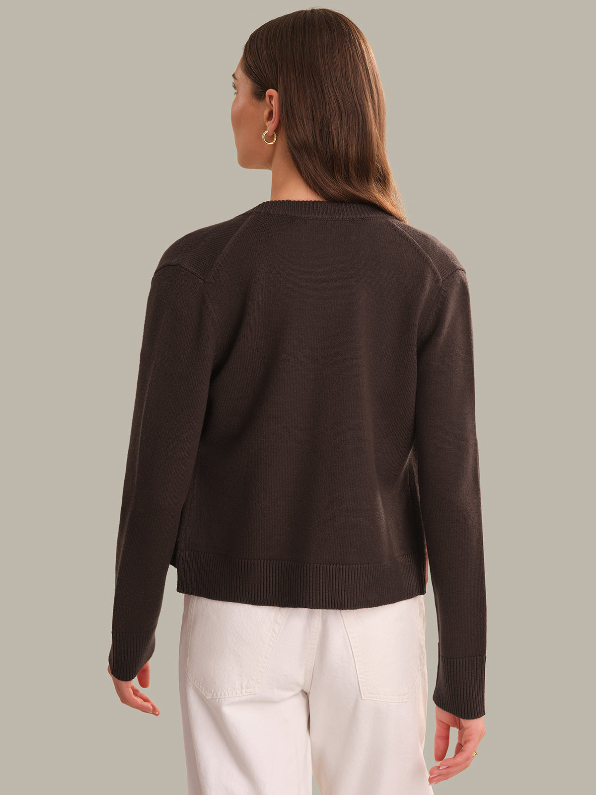 Briony Crew Neck Front Cardigan