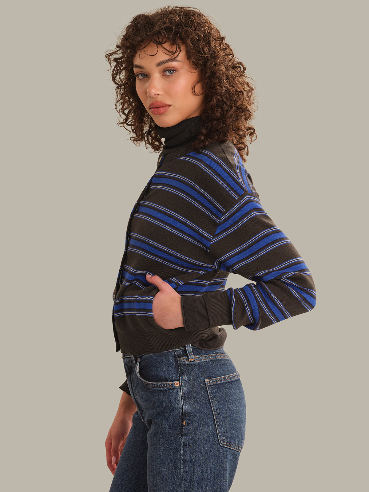 Tove Crewneck Stripe Cardigan
