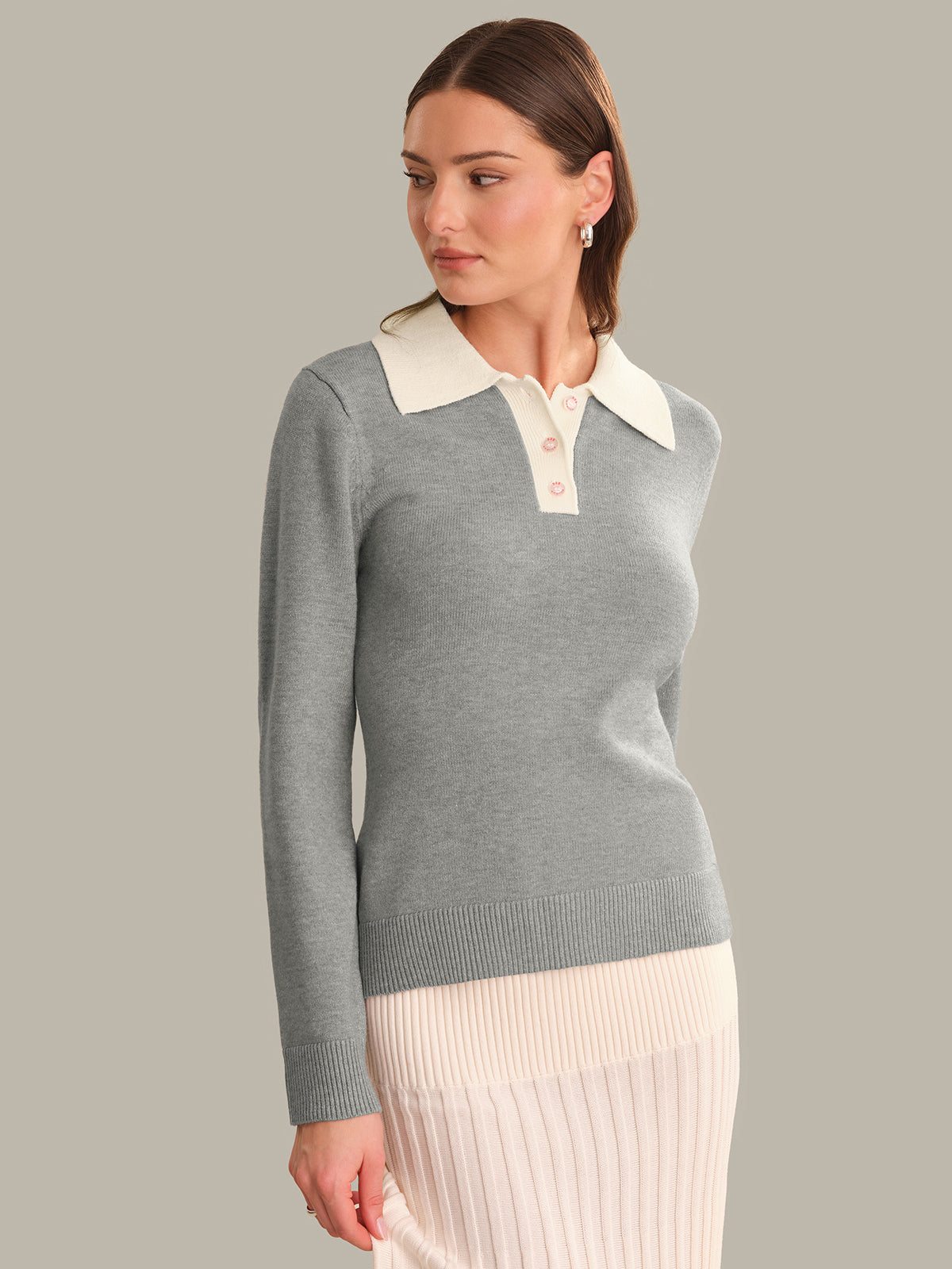 Rori Contrast Collar Polo Pollover