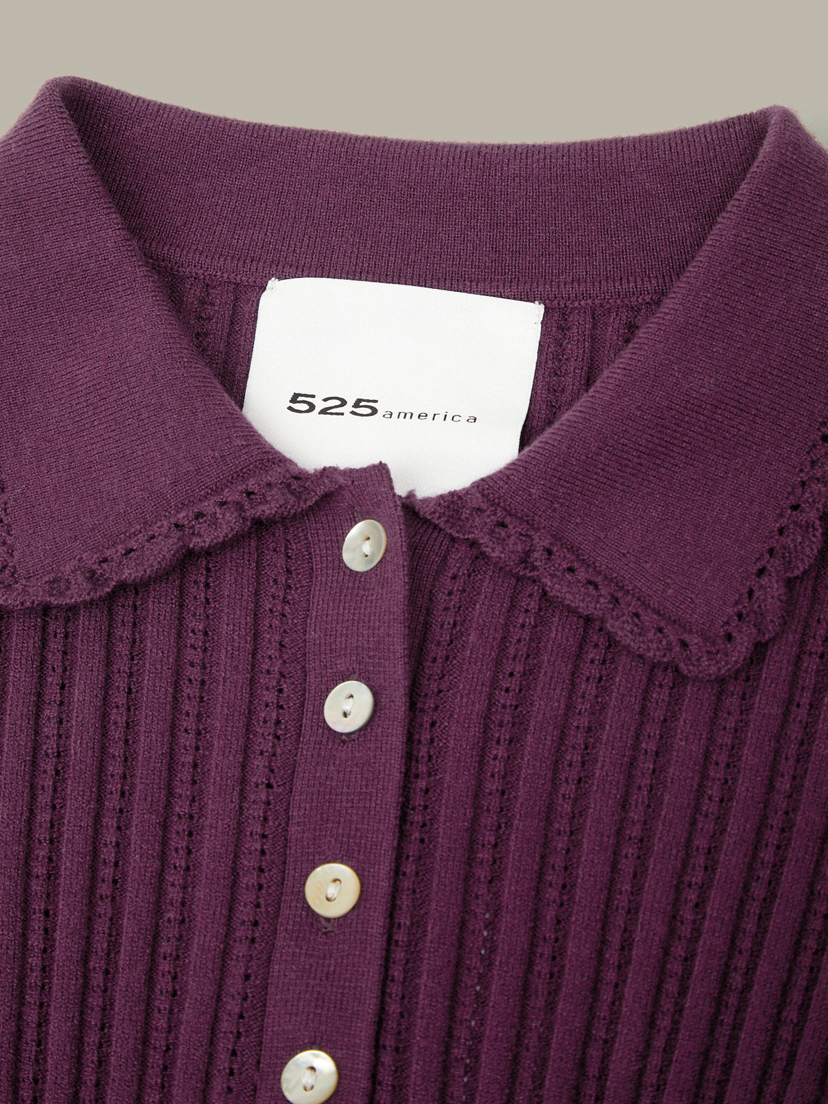 Tabitha Crochet Collar Long Sleeve Henley