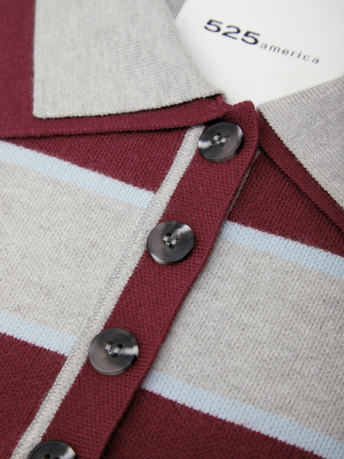 Vera Double Johnny Collar Rugby Stripe Pullover