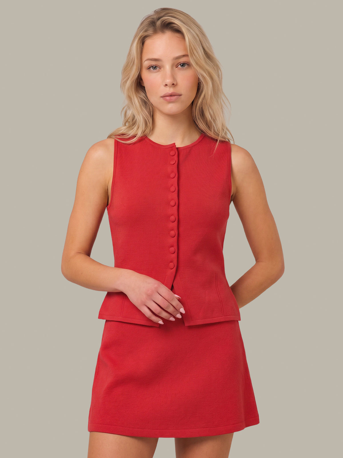 Nicolette Fitted Button Front Vest