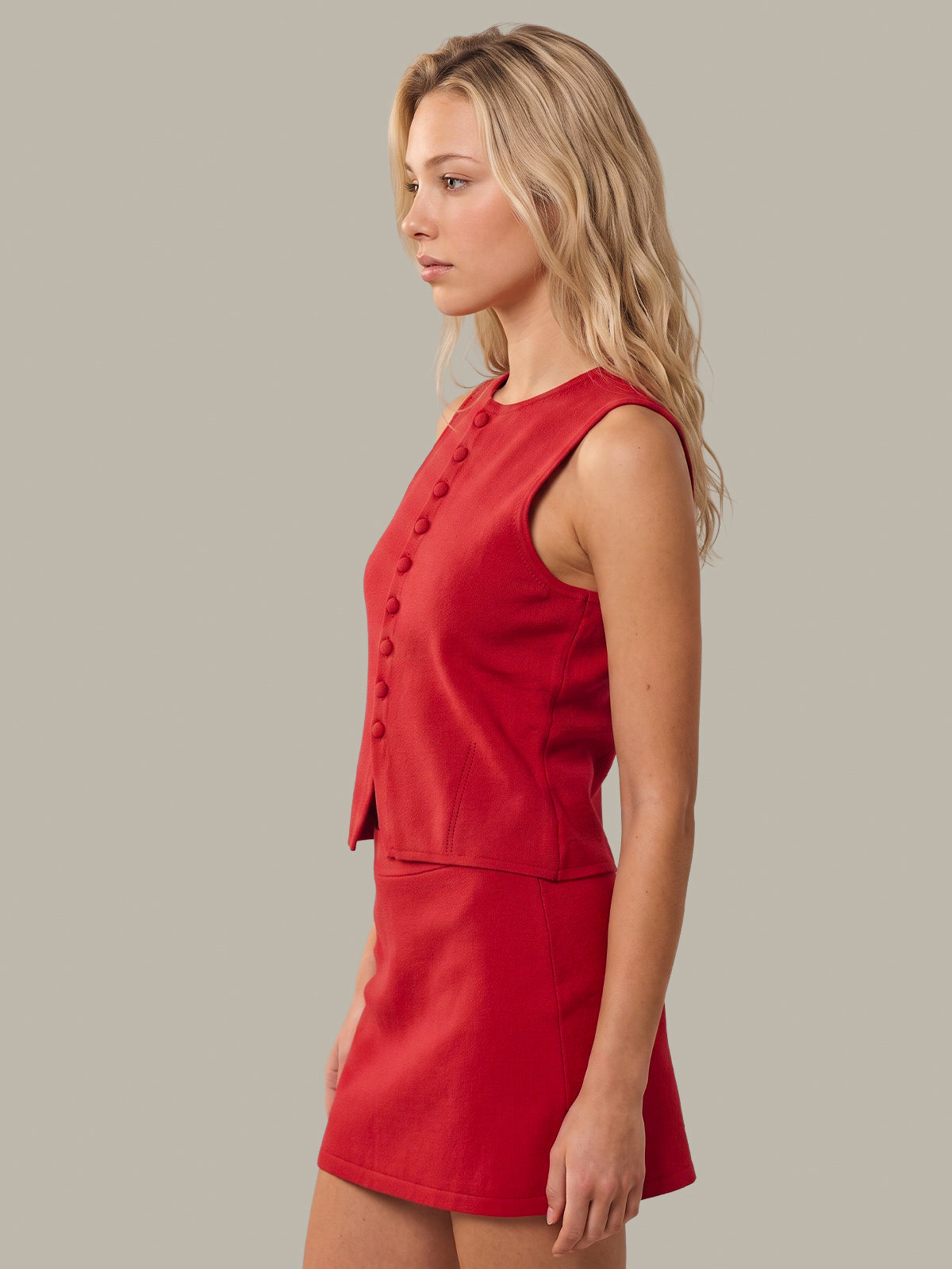 Nicolette Fitted Button Front Vest