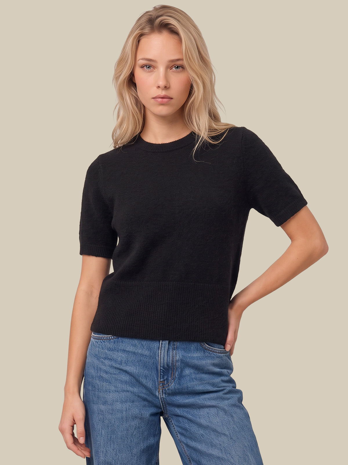 Andie Short Sleeve Sweater Tee