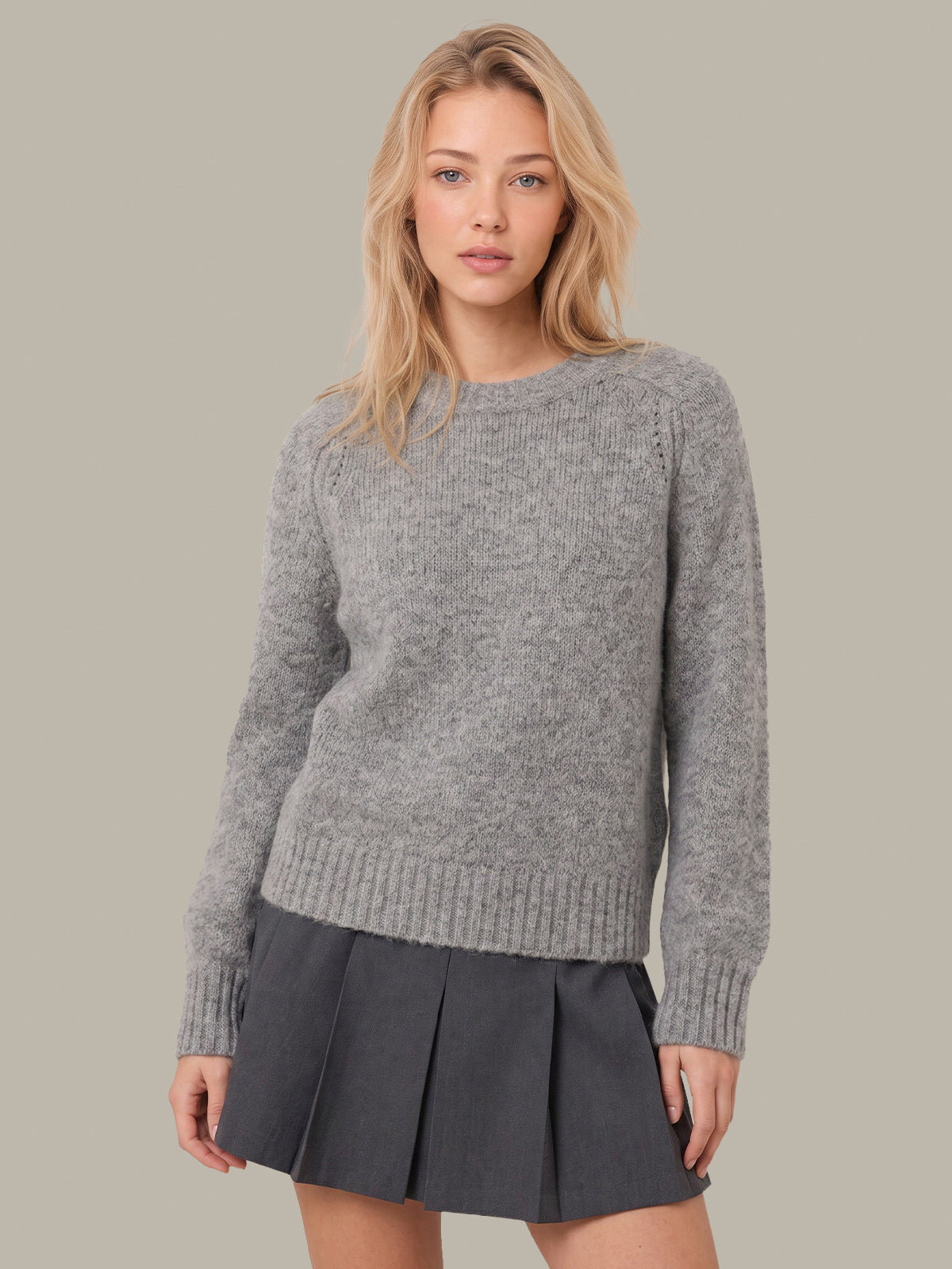 Constance Relaxed Crew Po With Placed Pointelle