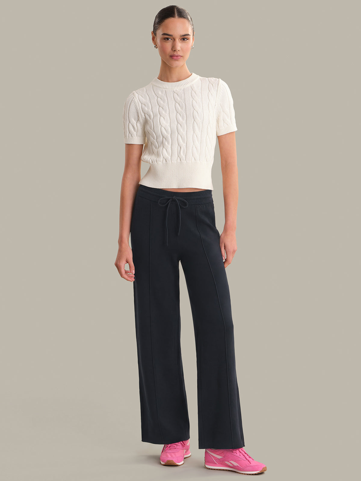 Taren: Pintuck Wide Leg Pants