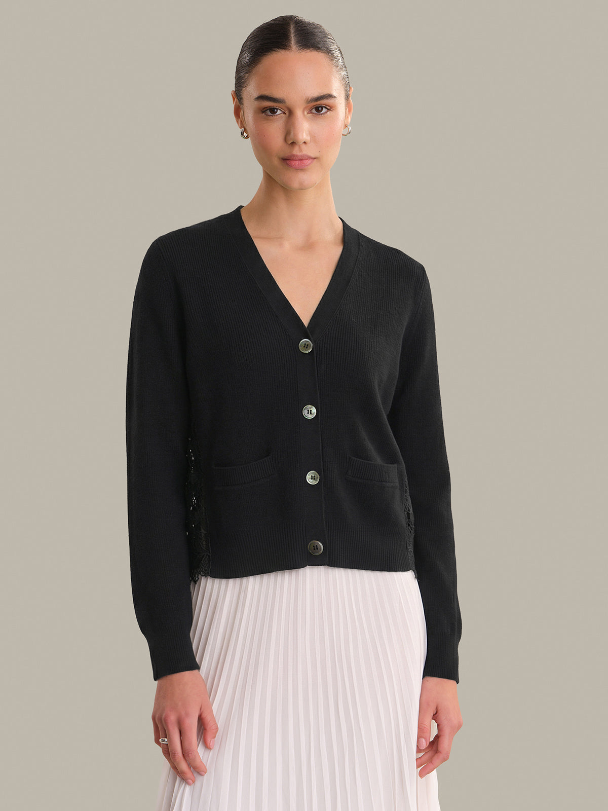 Sylvie: Lace x Cotton Cardigan