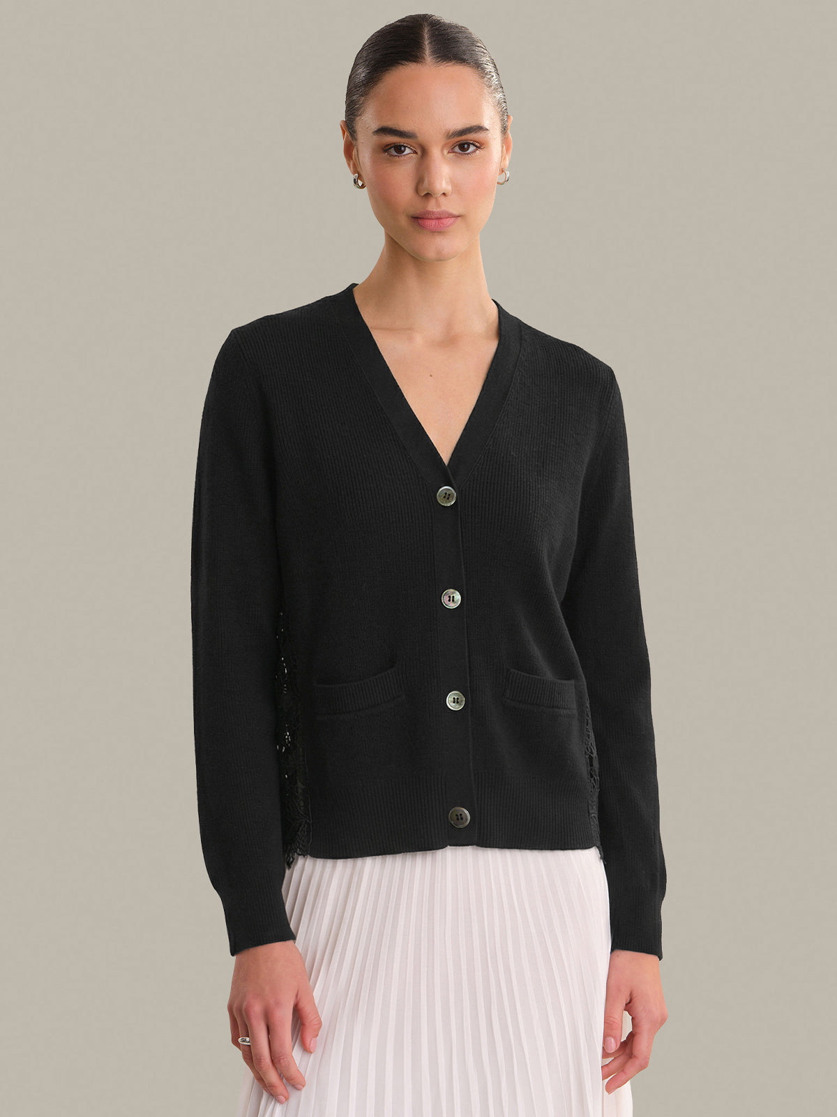 Sylvie: Lace x Cotton Cardigan