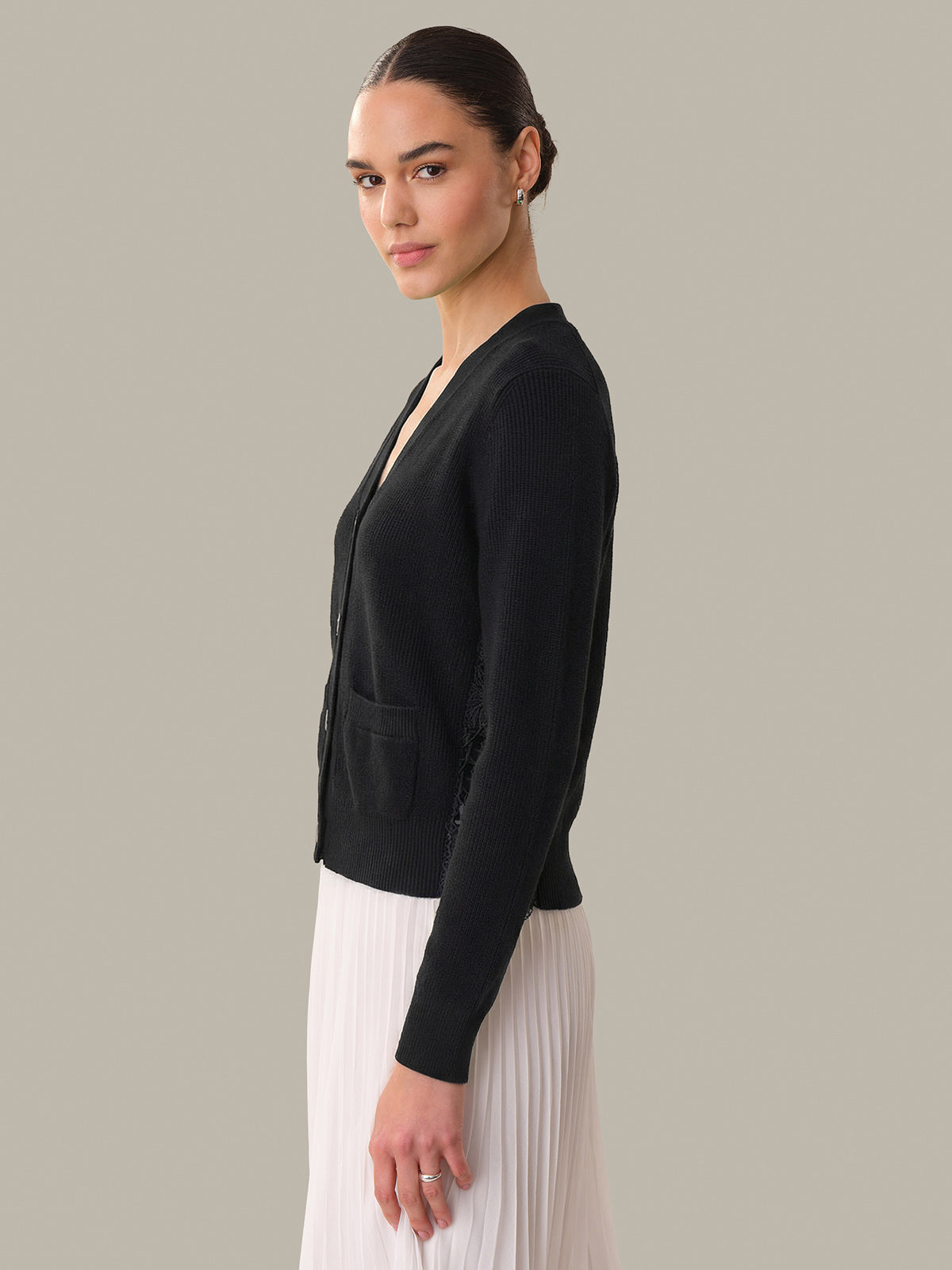 Sylvie: Lace x Cotton Cardigan