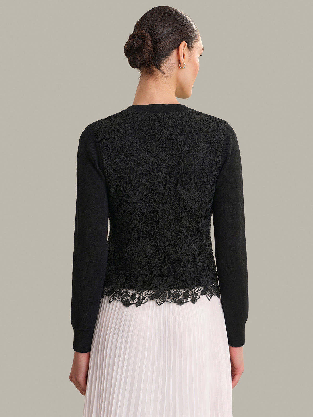 Sylvie: Lace x Cotton Cardigan