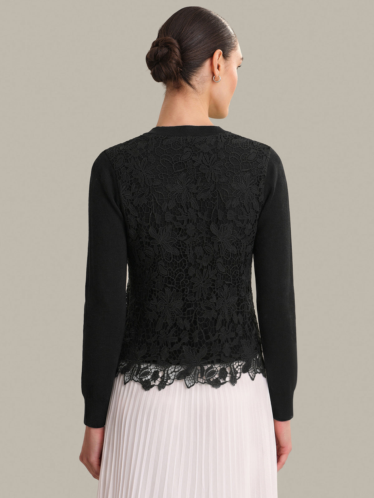 Sylvie: Lace x Cotton Cardigan