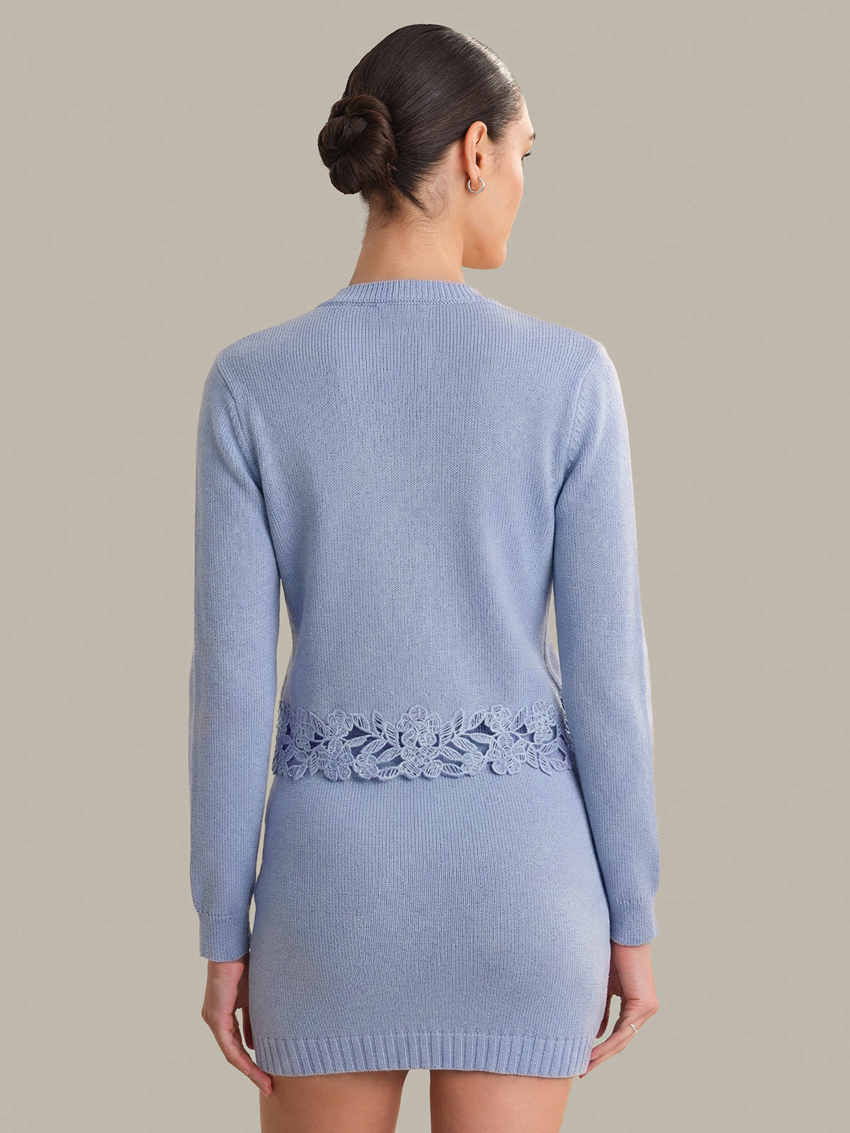 Leena: Lace Trim Cotton Cardigan