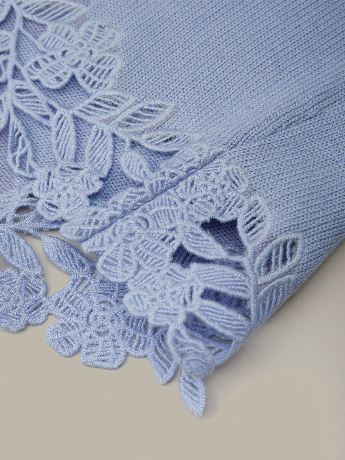 Leena: Lace Trim Cotton Cardigan