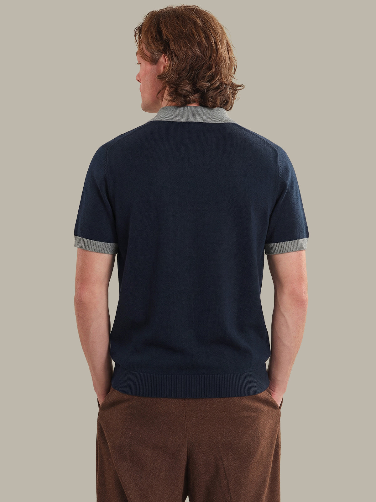 Ray: Men's Cotton Colorblock Polo Cardigan