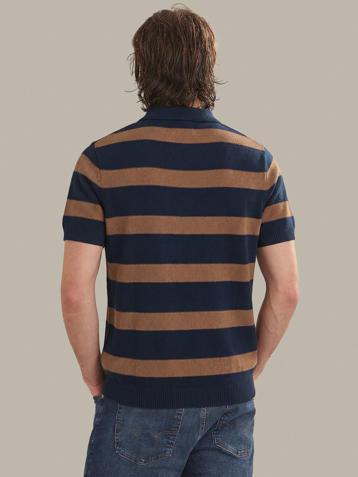 Nash: Men's Cotton Stripe Knit Polo