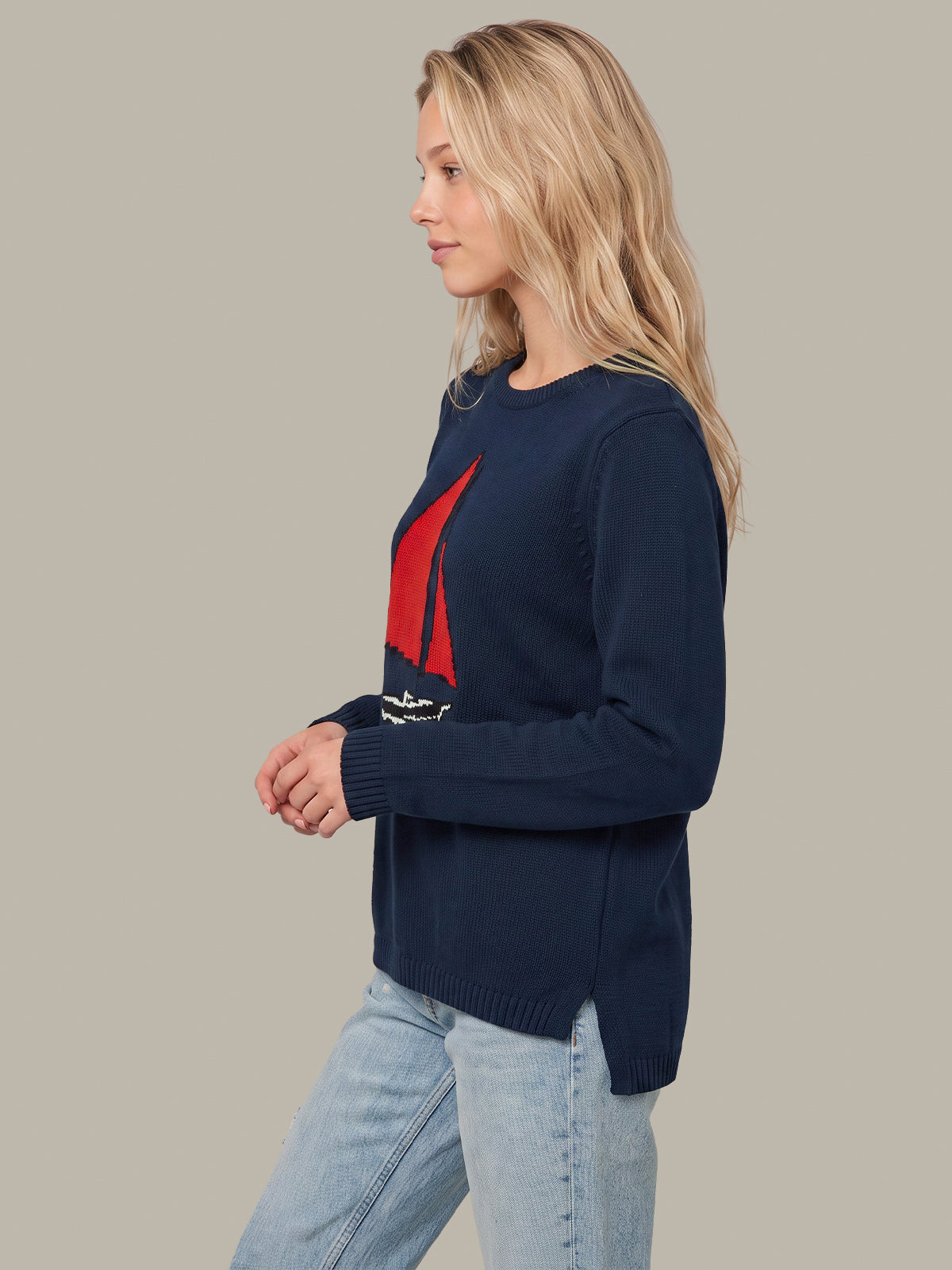 Serenity: Sailboat Motif Cotton Sweater