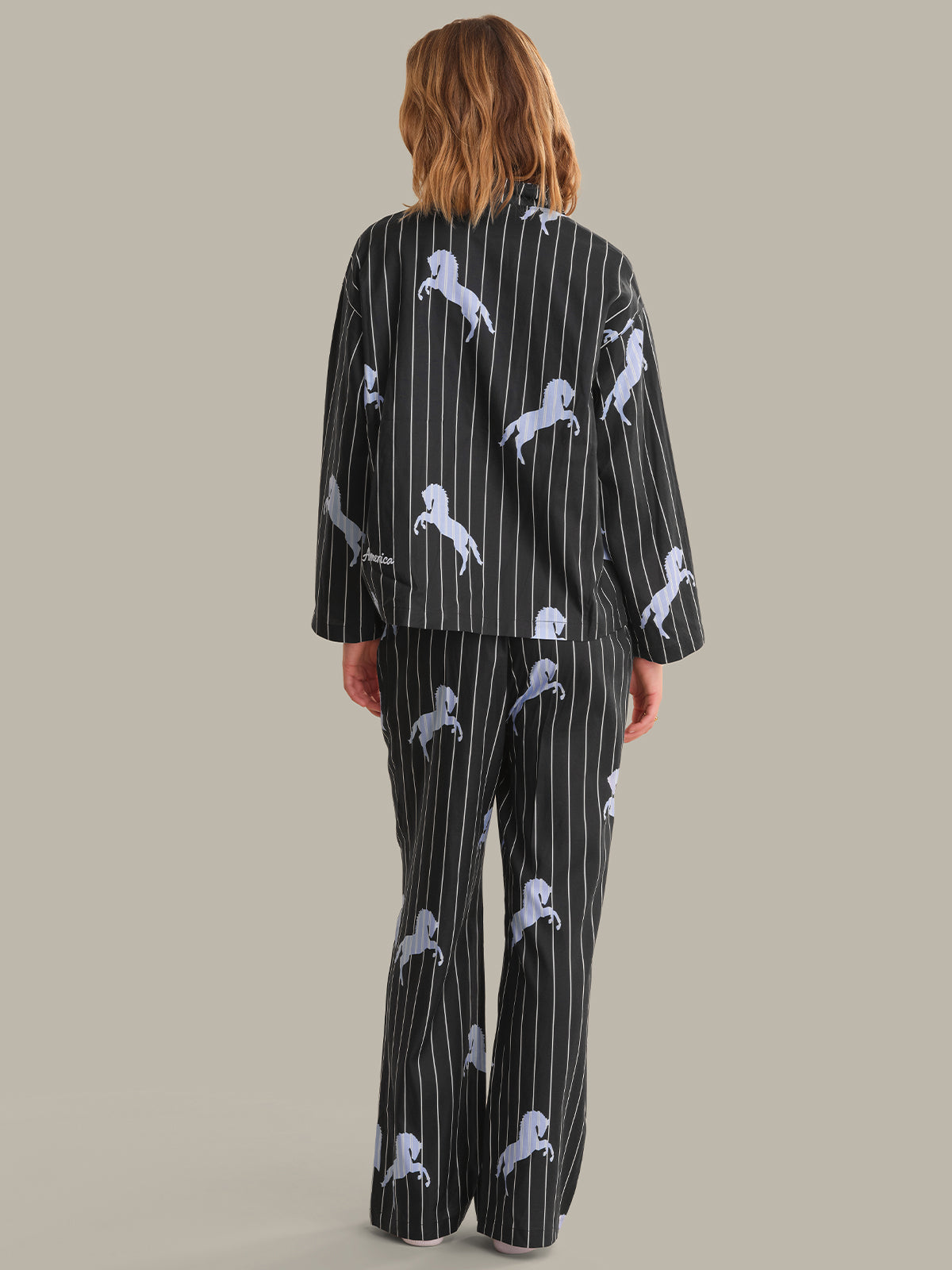 The Pinstripe Horse Print Sleep Set