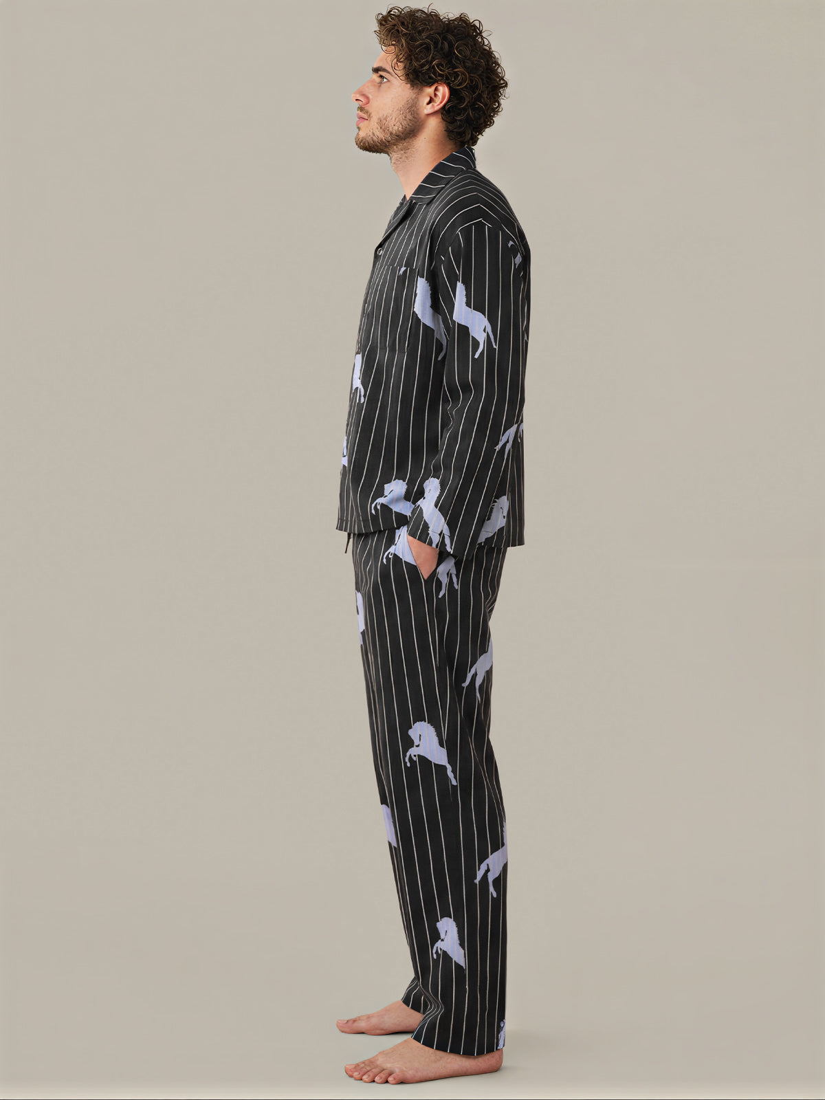 The Pinstripe Horse Print Sleep Set