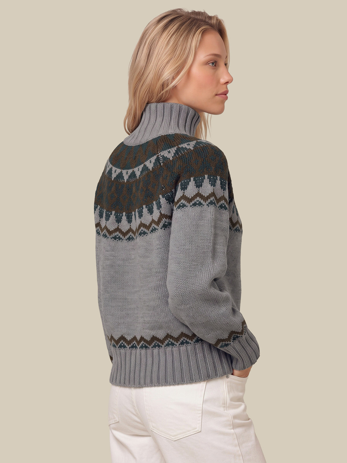 Rosalie Oversized Fair Isle Turtleneck