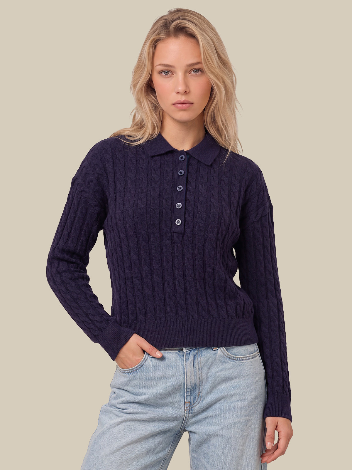 Marykate Cable Stitch Polo