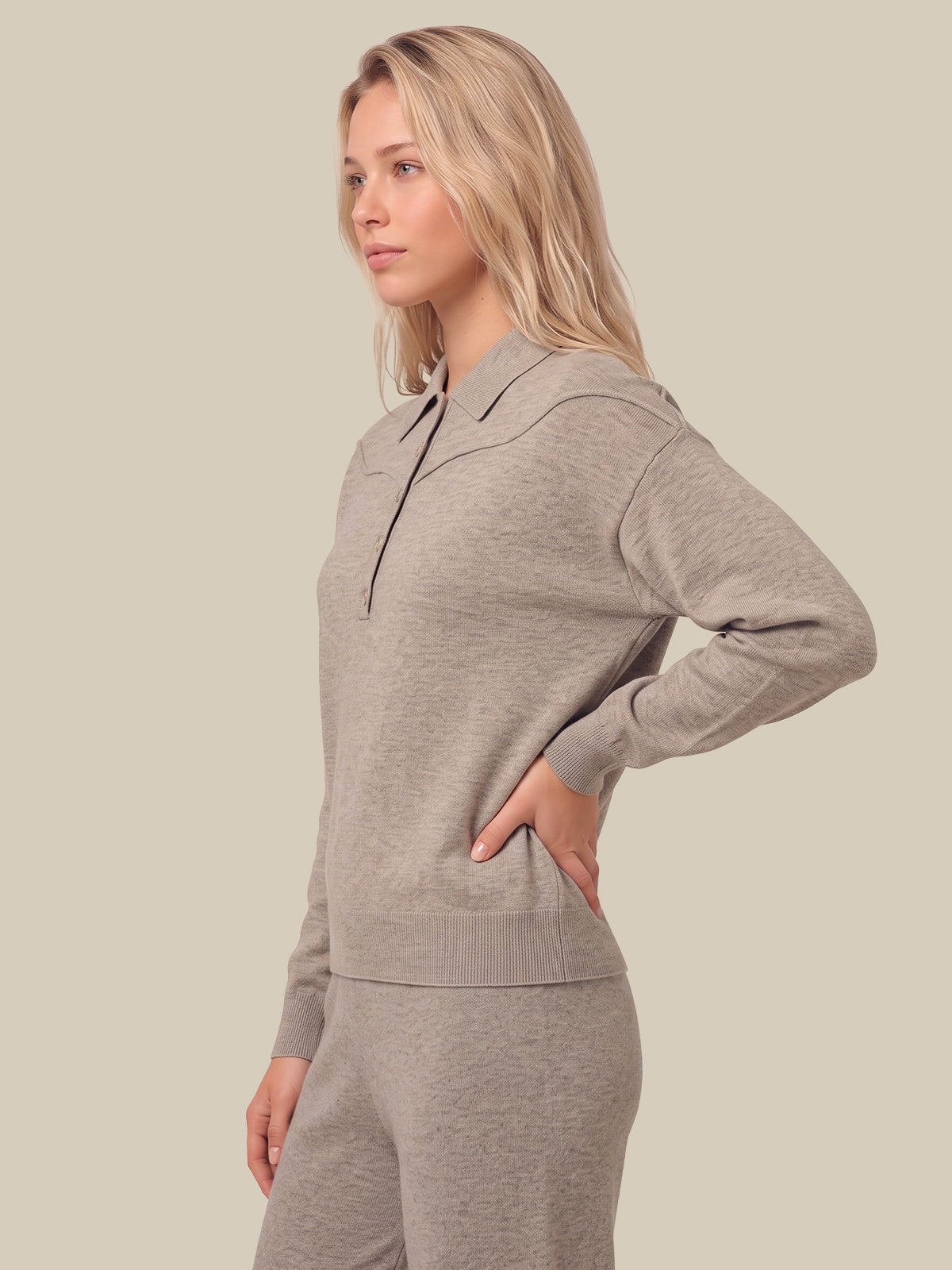 Elena Western Yoke Half Placket Pullover