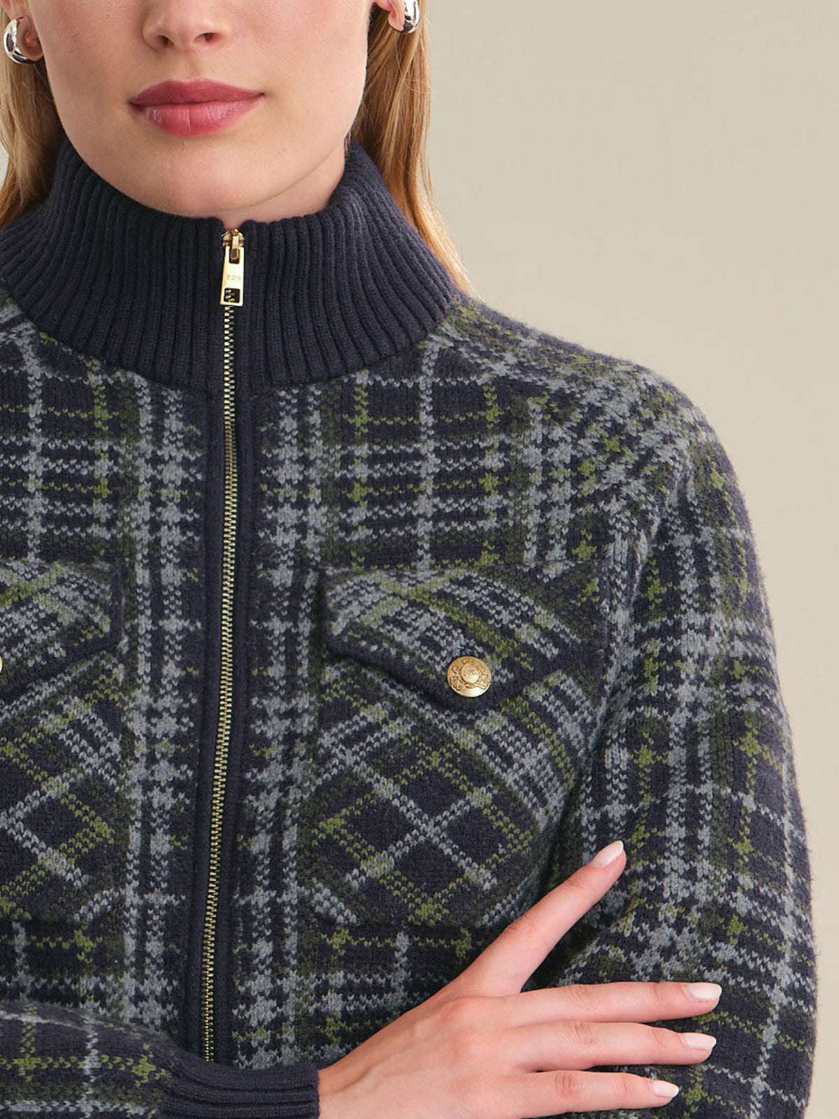 Stassie Plaid Bomber Jacket