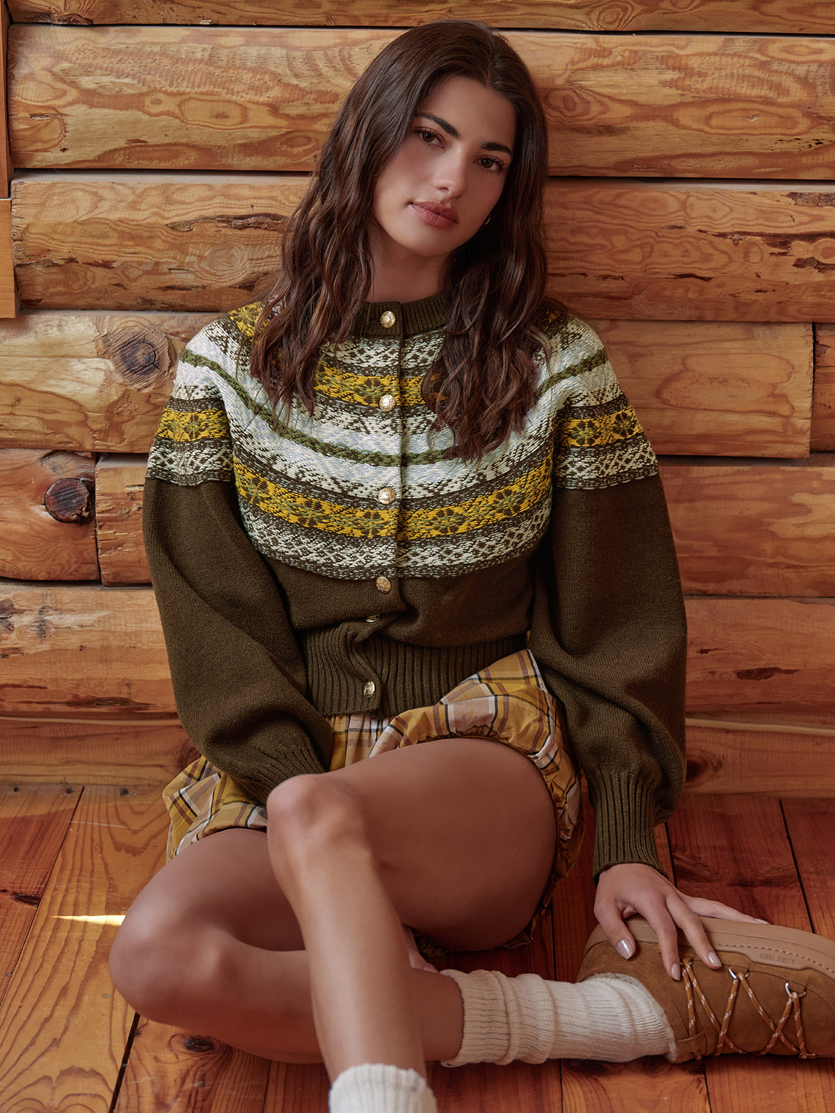 Wren Raglan Fair Isle Yoke Cardigan