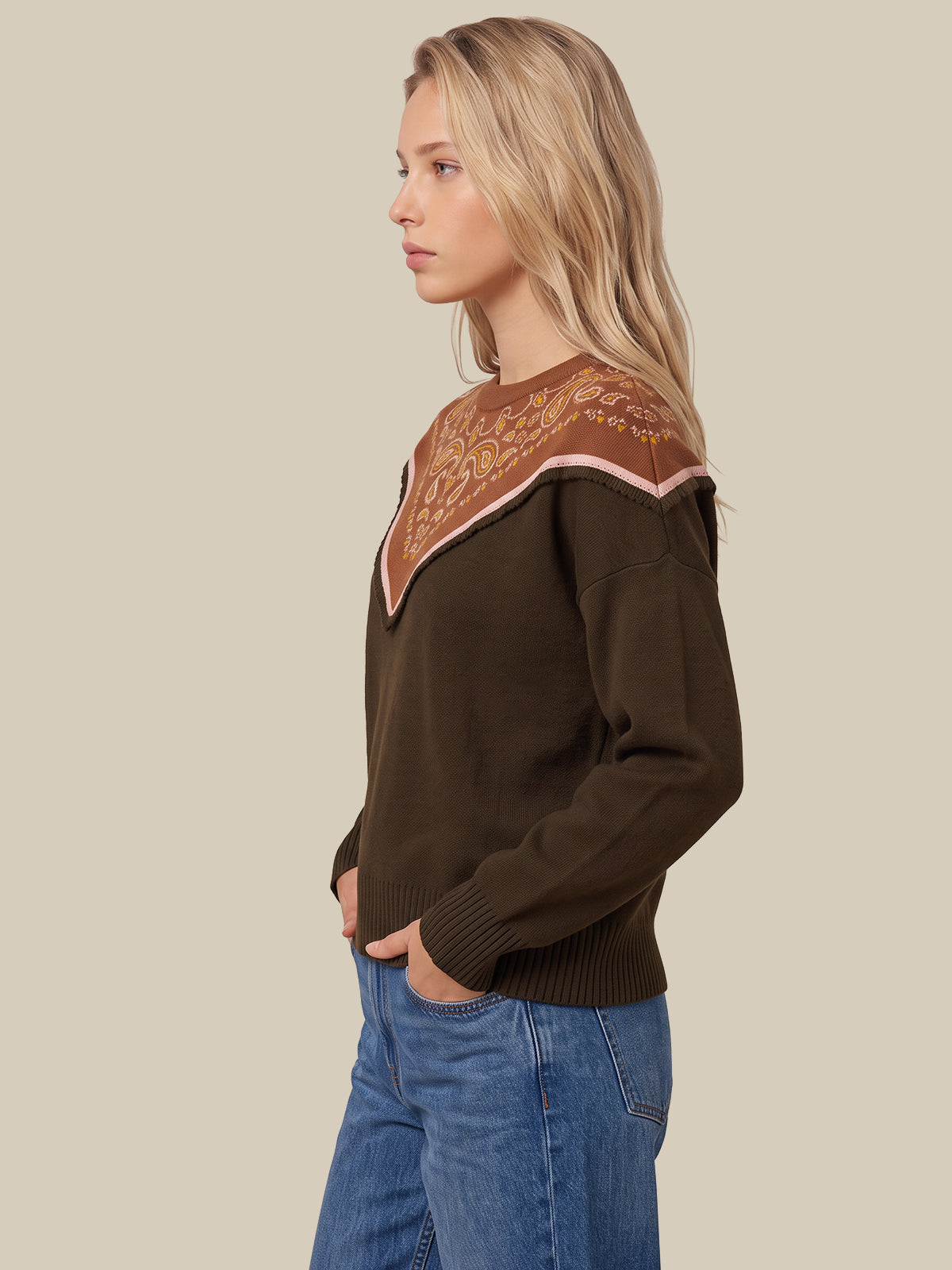 Maple Bandana Yoke Pullover