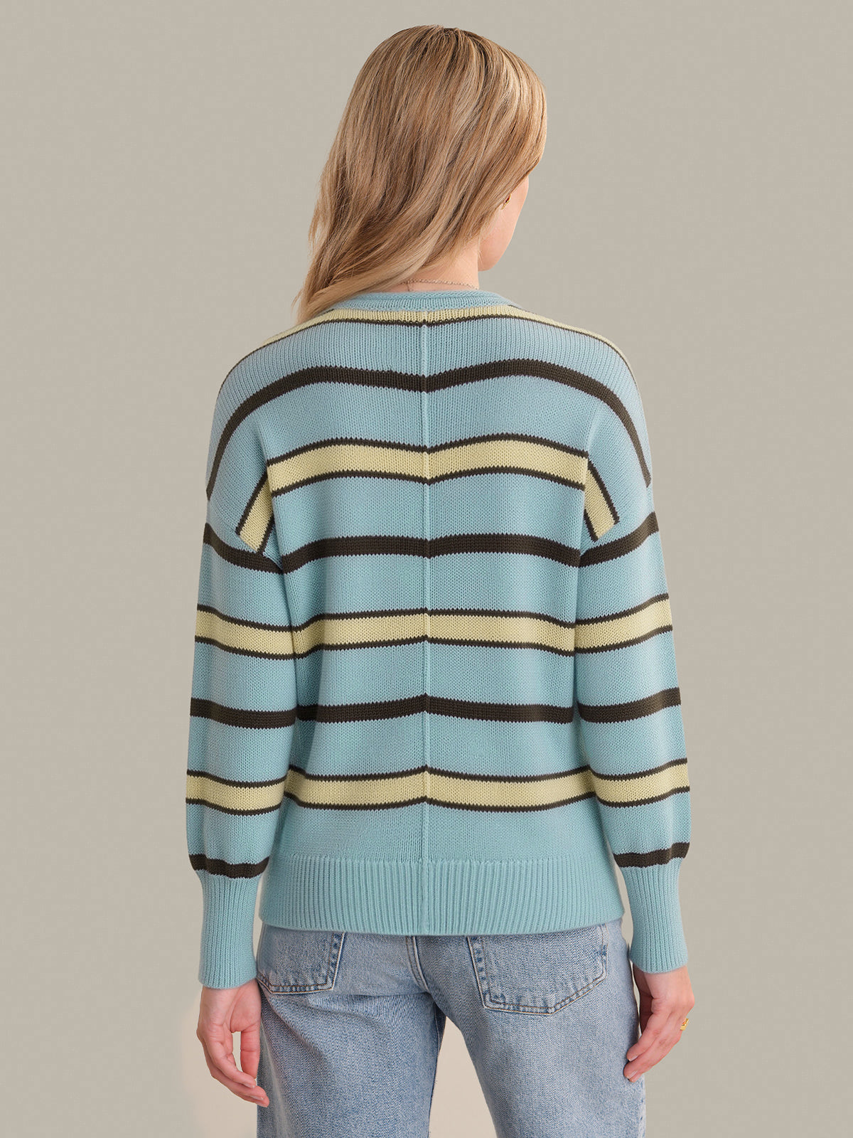 Bree: Stripe Roll Edge Cotton Sweater