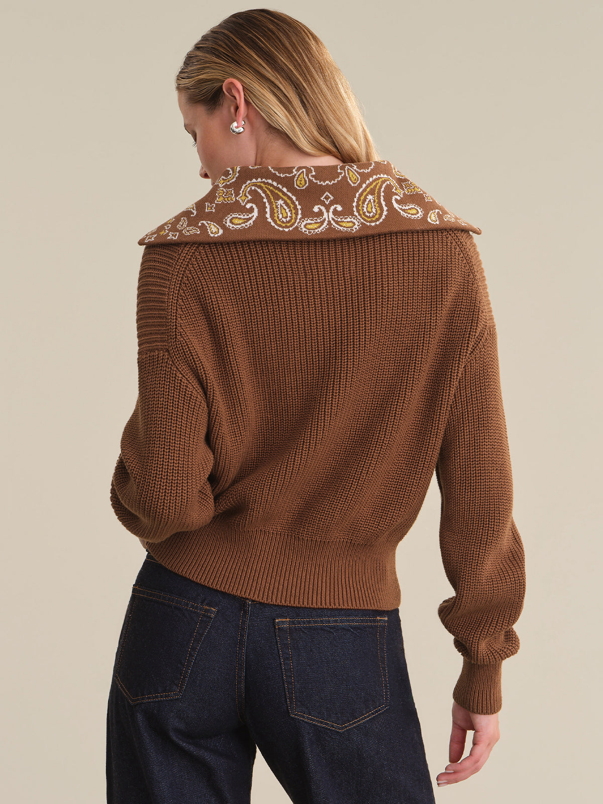 Dixie Half Zip With Bandana Collar