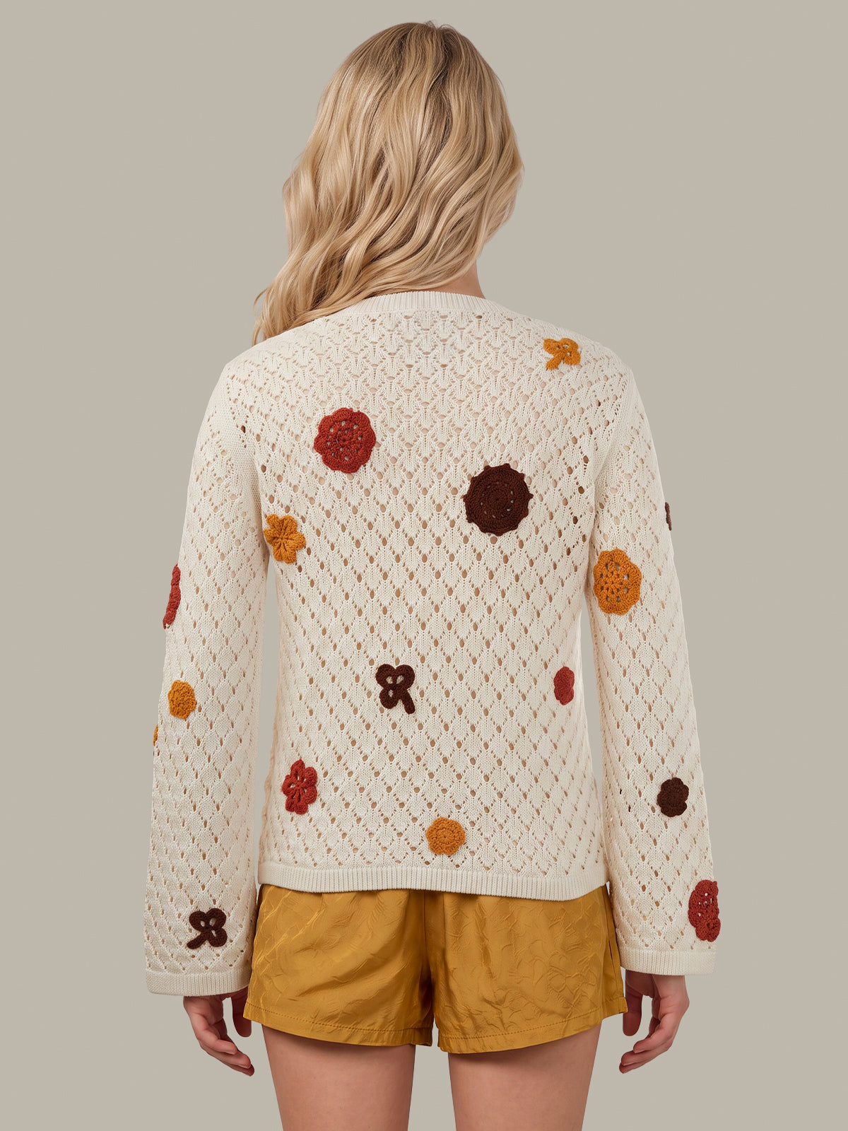 Cornelia: Floral Crochet Cotton Sweater