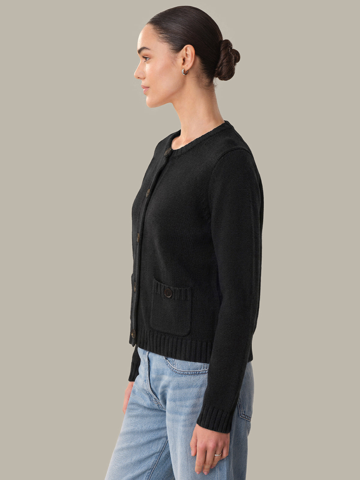 Skye: Cotton Crewneck Cardigan