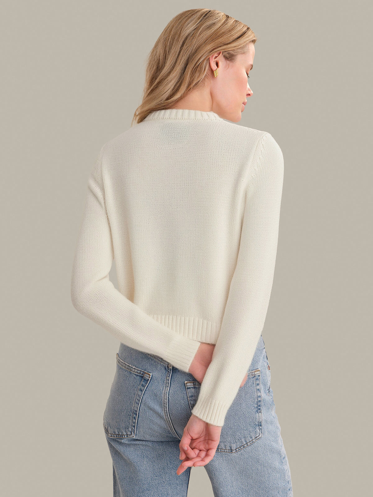 Skye: Cotton Crewneck Cardigan