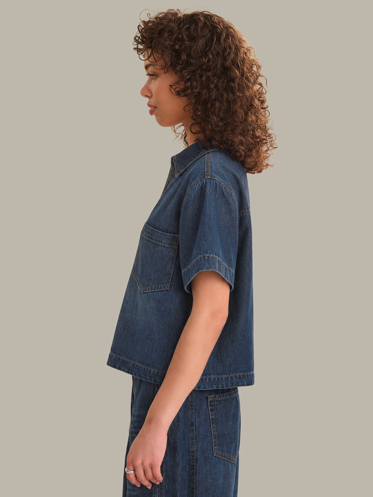 Arianna: Denim Popover Top