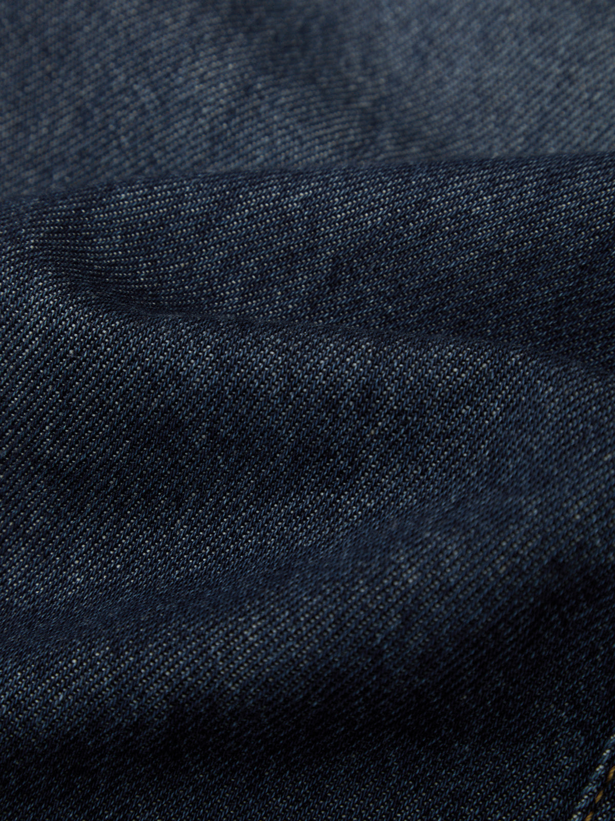 Close-up of dark blue denim fabric texture