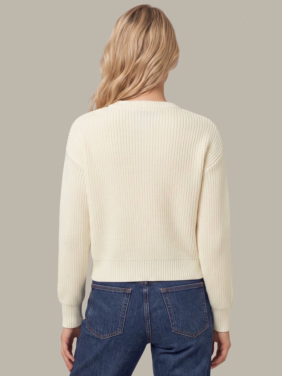 Marcie: Cotton Crewneck Cardigan