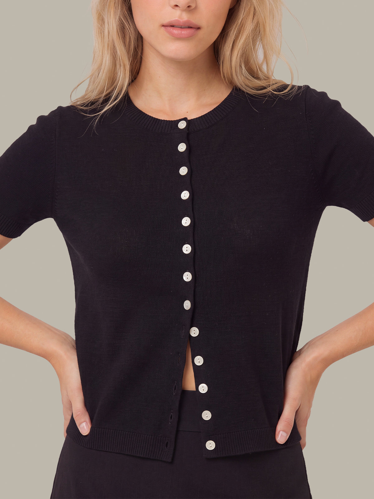 Anita: Button Front Short Sleeve Cardigan