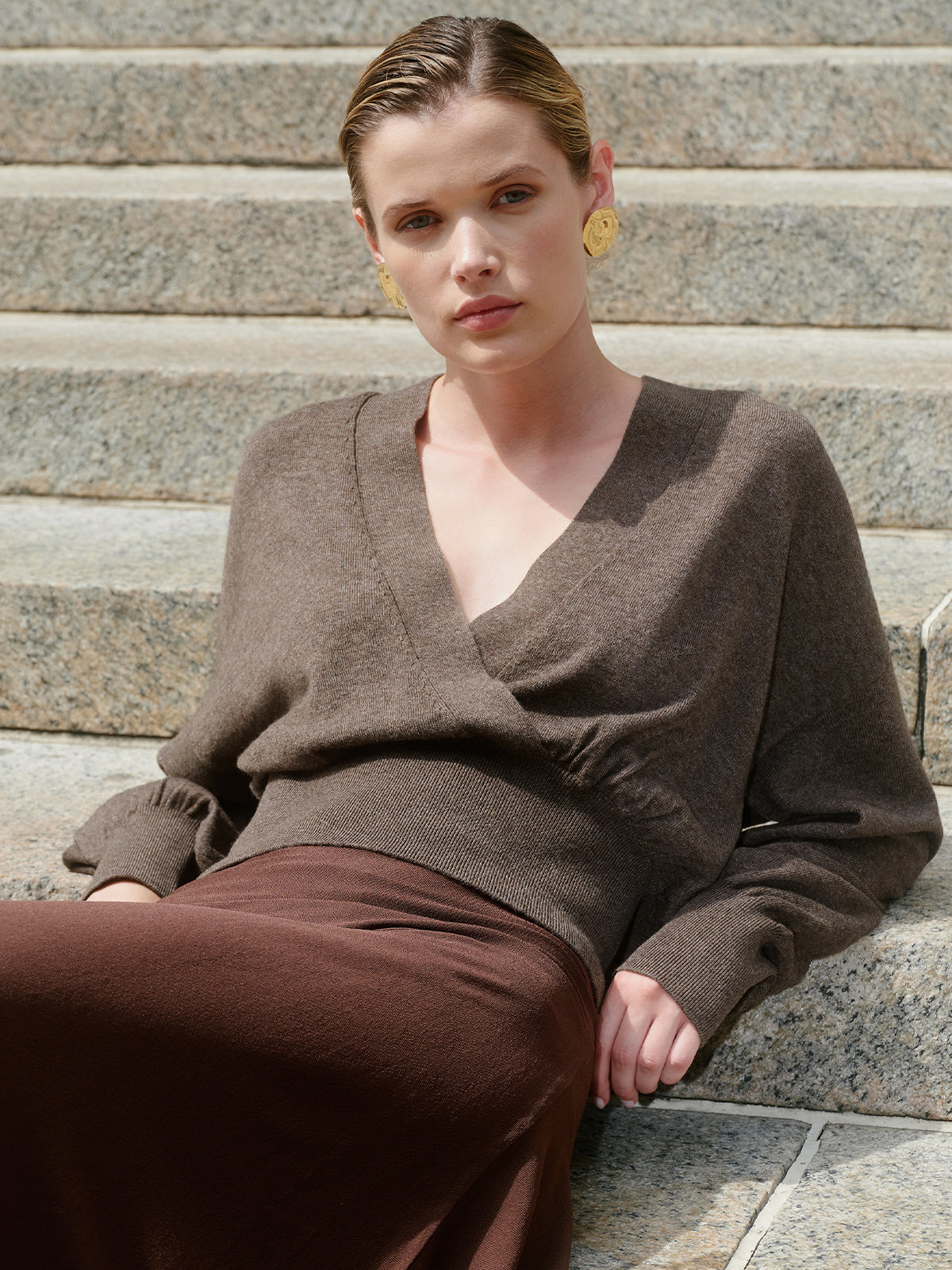 525 X DL10C: Prince Cashmere Wrap Pullover