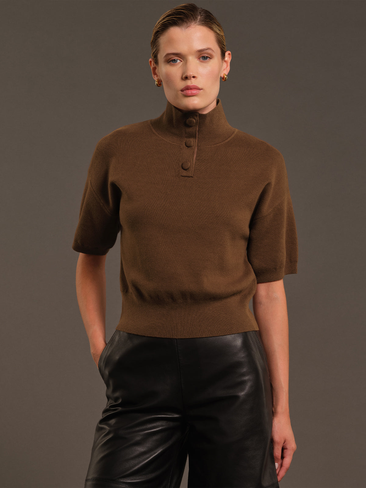 525 X DL10C: Thompson Mock-Neck Cashmere Pullover