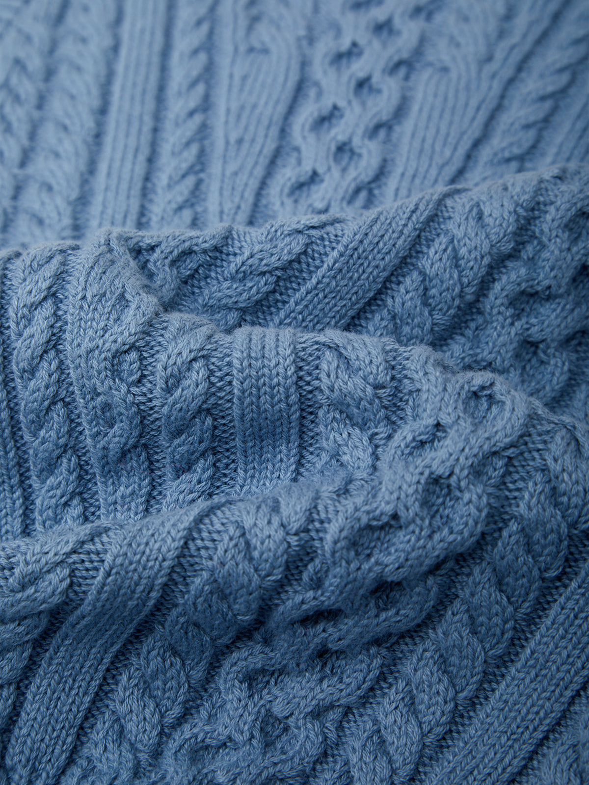 Cable Knit Cotton Crewneck Vest