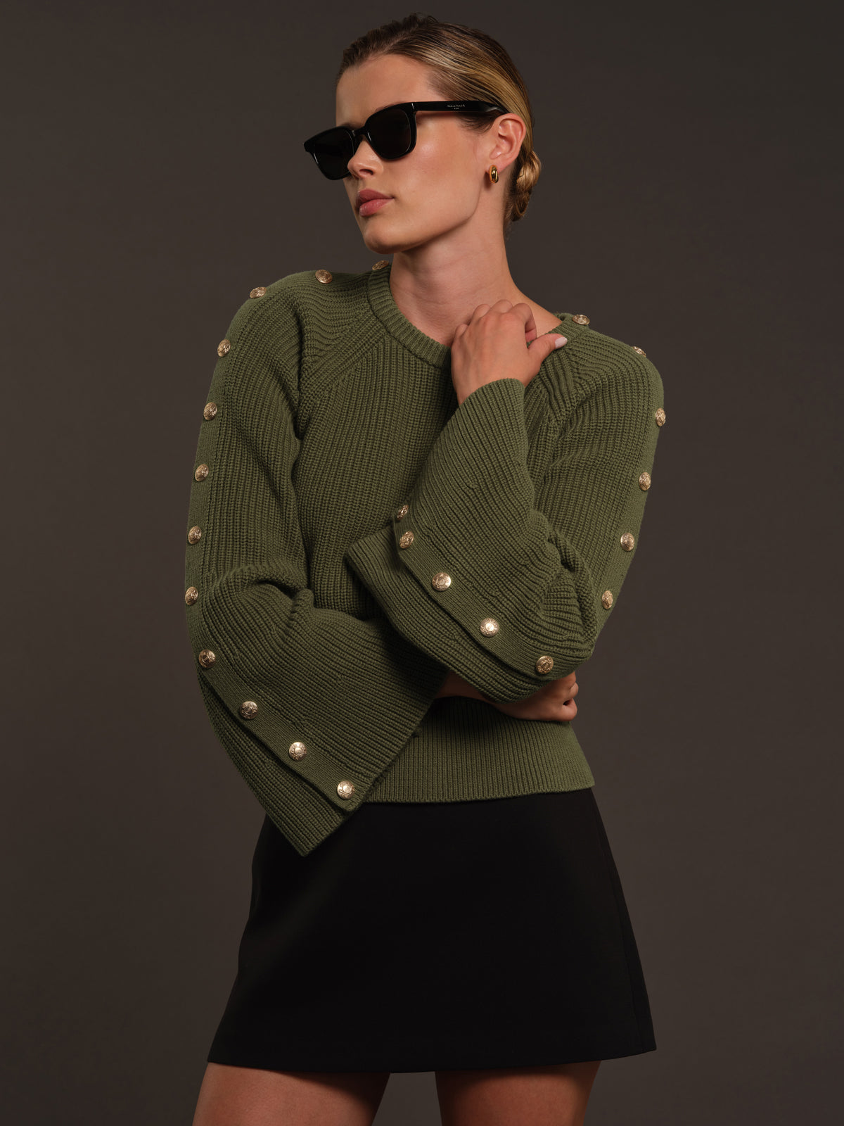 525 X DL10C: Greene Button-Sleeve Cotton Pullover