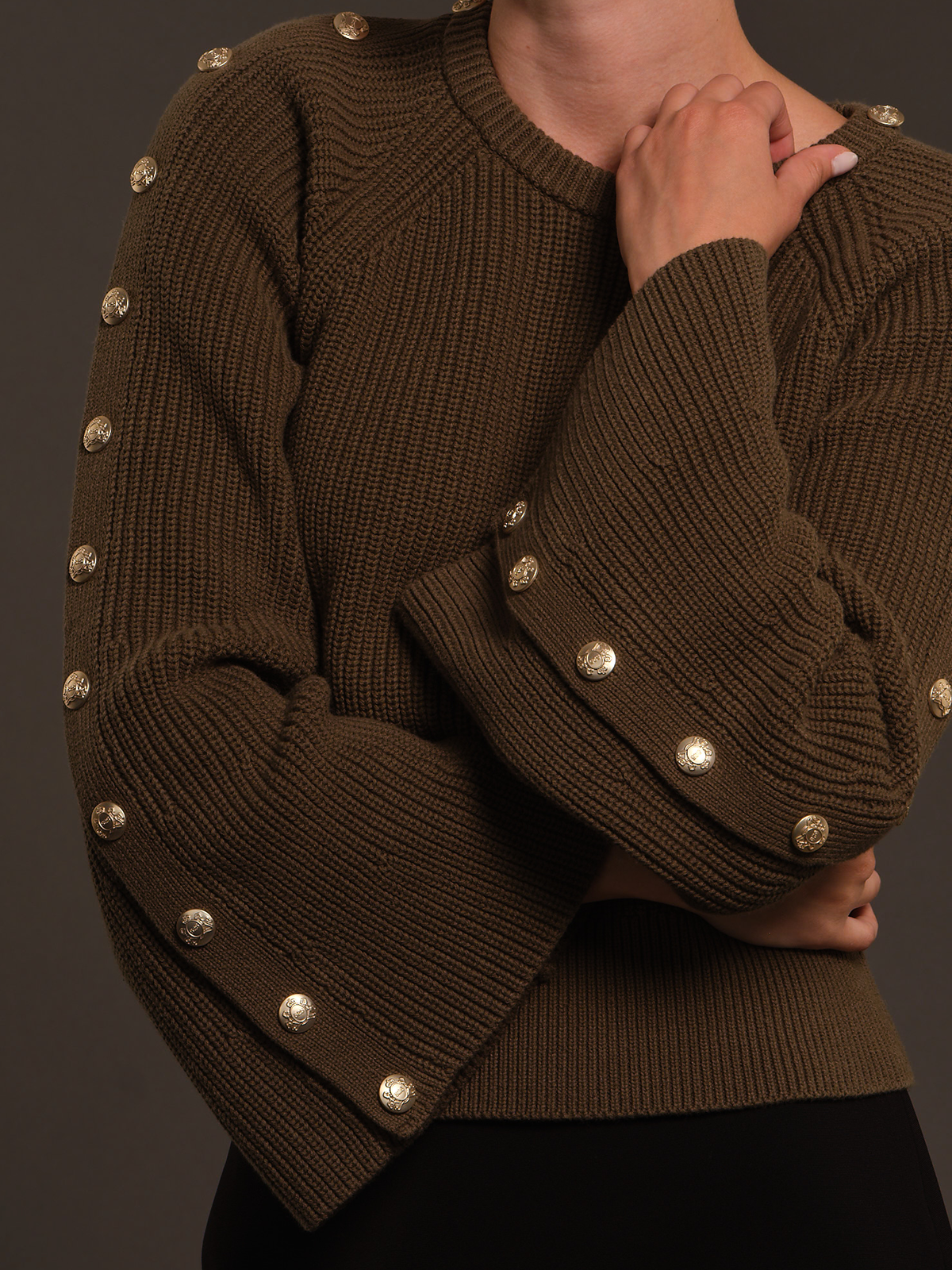 525 X DL10C: Greene Button-Sleeve Cotton Pullover