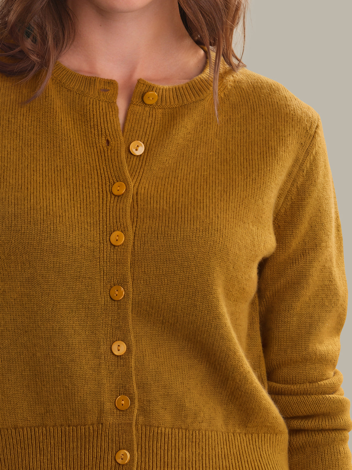 Katie: 100% Cashmere Crewneck Cardigan