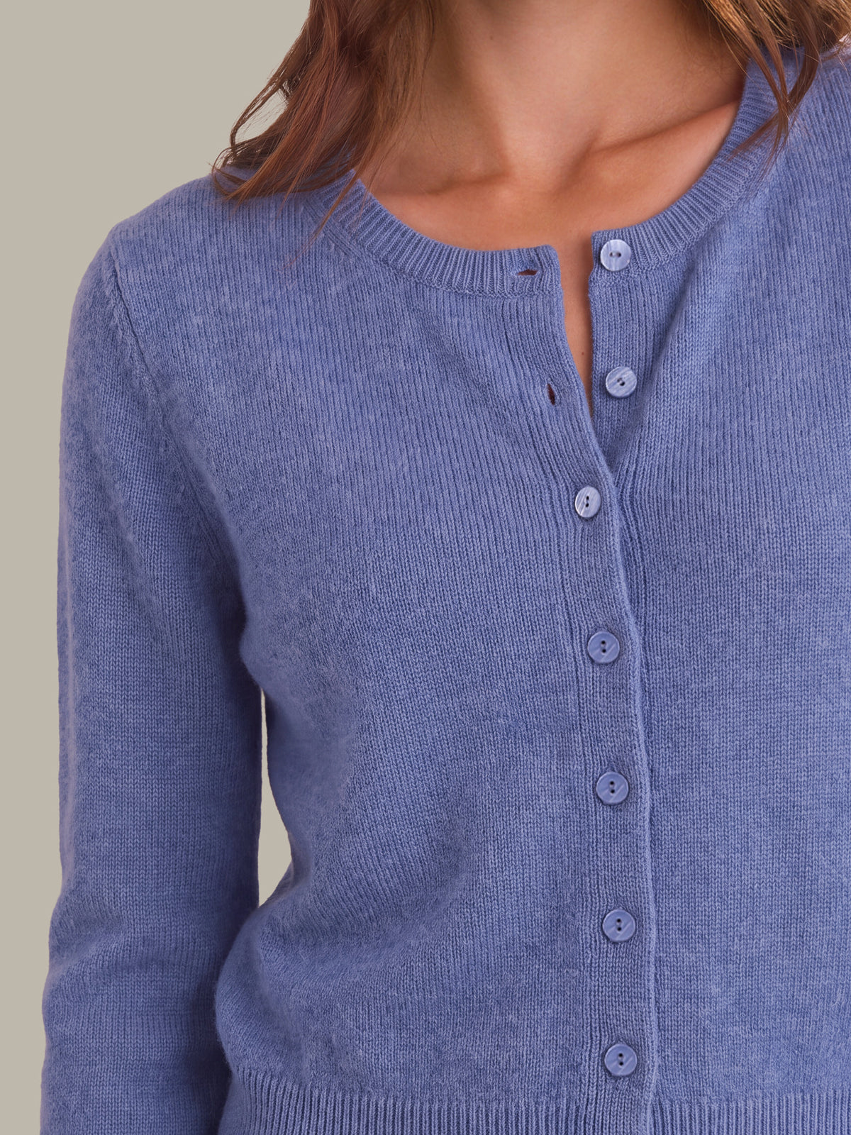 Katie: 100% Cashmere Crewneck Cardigan