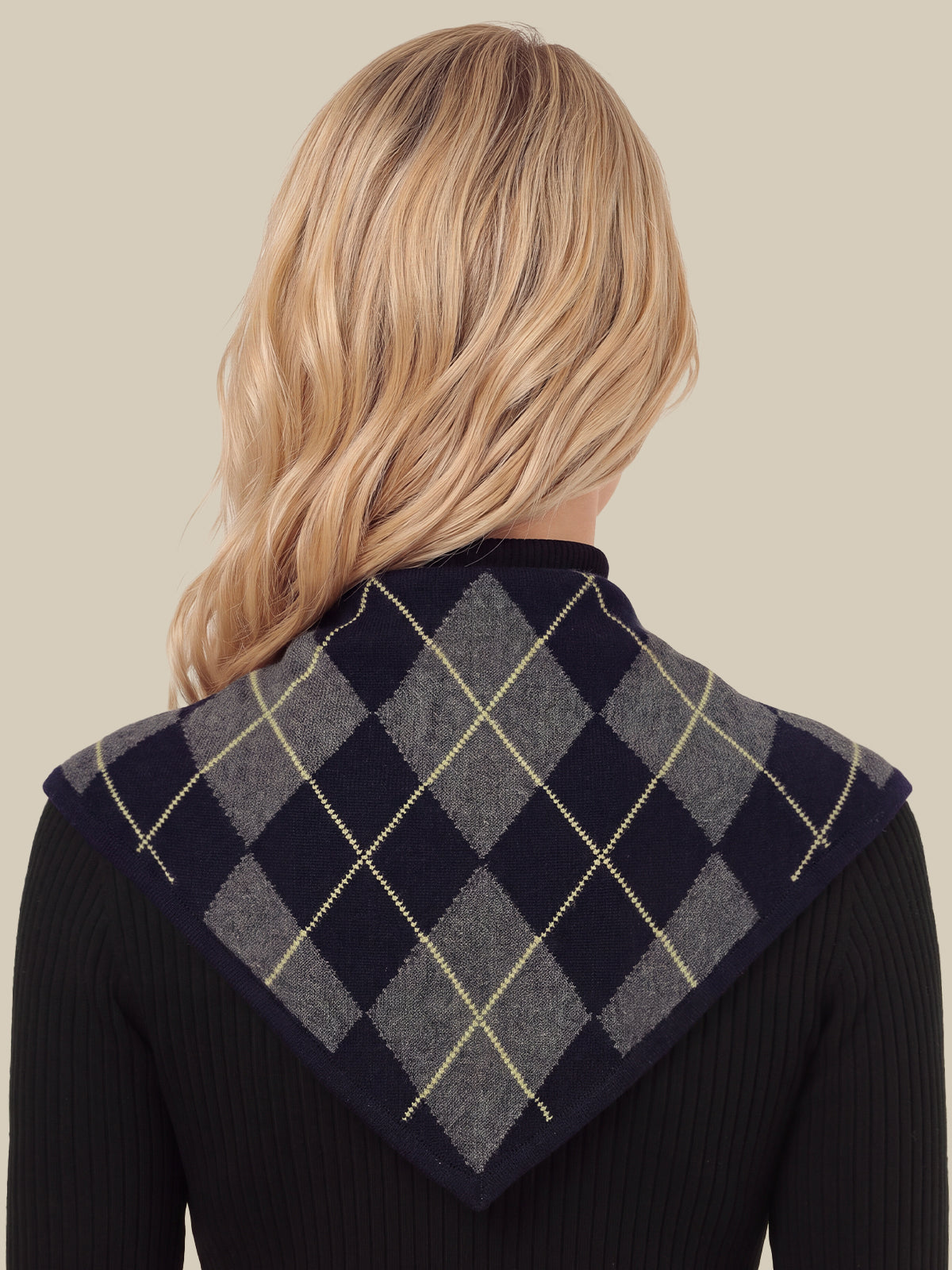 100% Grade-A Cashmere Argyle Triangle Scarf